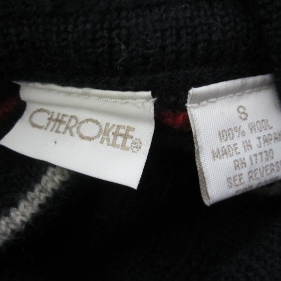 Vintage Cherokee Women's Size Small Black Plaid Wool Hooded Button Up Cardigan - Picture 7 of 7